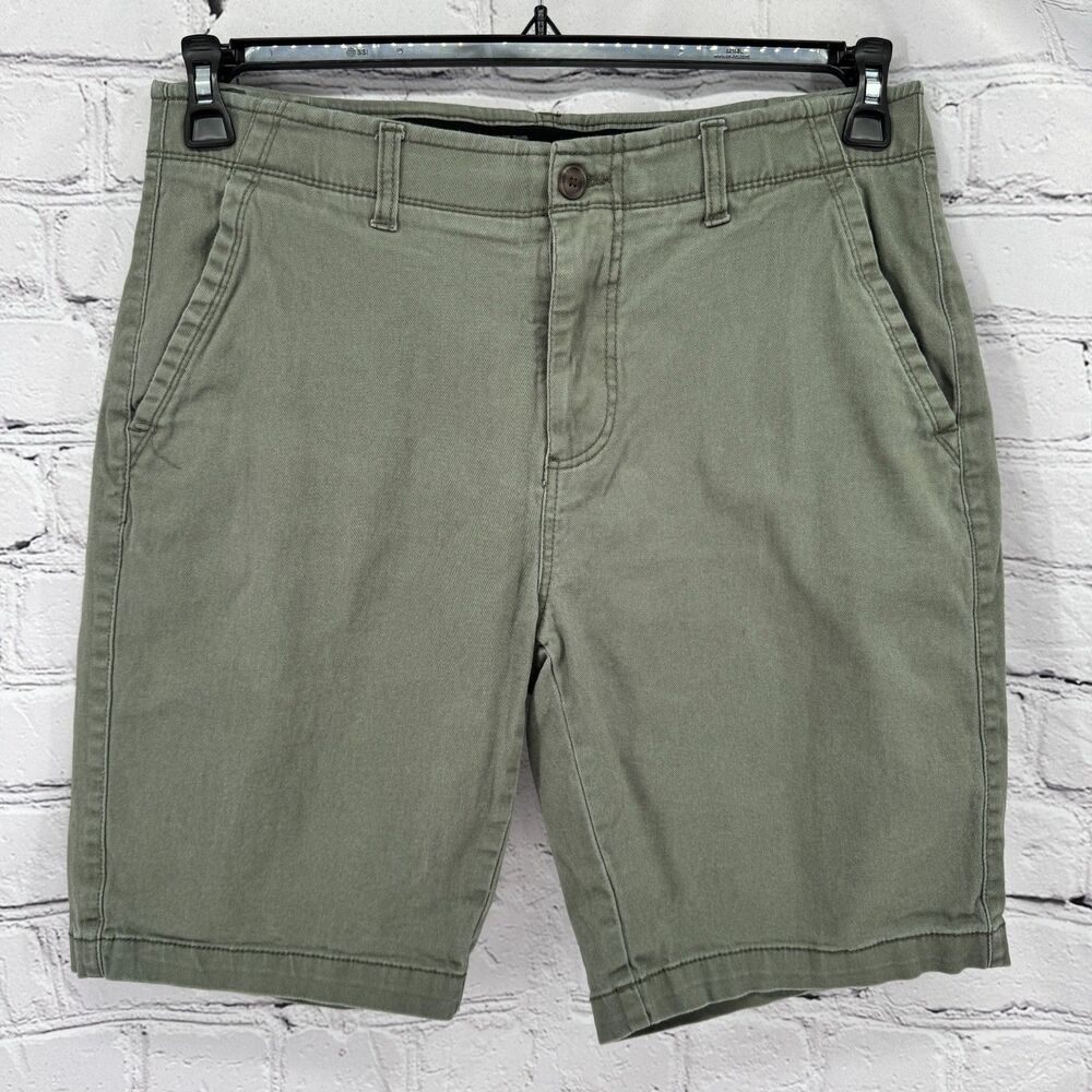 Iron Flex Shorts Men's 32 (34" Acutal)  Olive Green Classic Stretch Chino Preppy